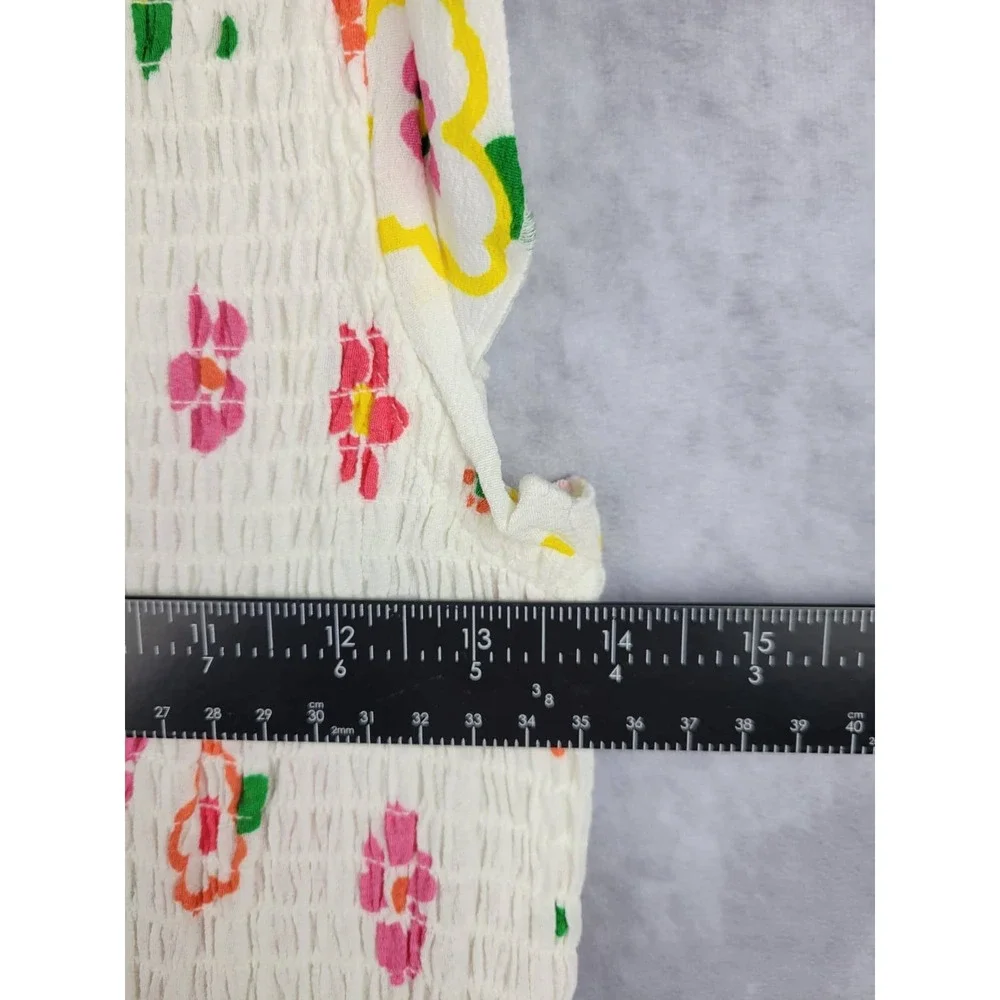 Mister Zimi Abbie Dress White‎ Meadow Floral Smocked Midi Size 10